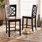 Nicolette Modern and Contemporary Two-Tone Dark Brown and Walnut Brown Finished Wood 2-Piece Counter Stool Set FredCo