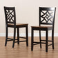 Nicolette Modern and Contemporary Two-Tone Dark Brown and Walnut Brown Finished Wood 2-Piece Counter Stool Set FredCo