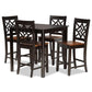 Nicolette Modern and Contemporary Two-Tone Dark Brown and Walnut Brown Finished Wood 5-Piece Pub Set FredCo