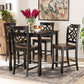 Nicolette Modern and Contemporary Two-Tone Dark Brown and Walnut Brown Finished Wood 5-Piece Pub Set FredCo