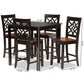 Nicolette Modern and Contemporary Two-Tone Dark Brown and Walnut Brown Finished Wood 5-Piece Pub Set FredCo