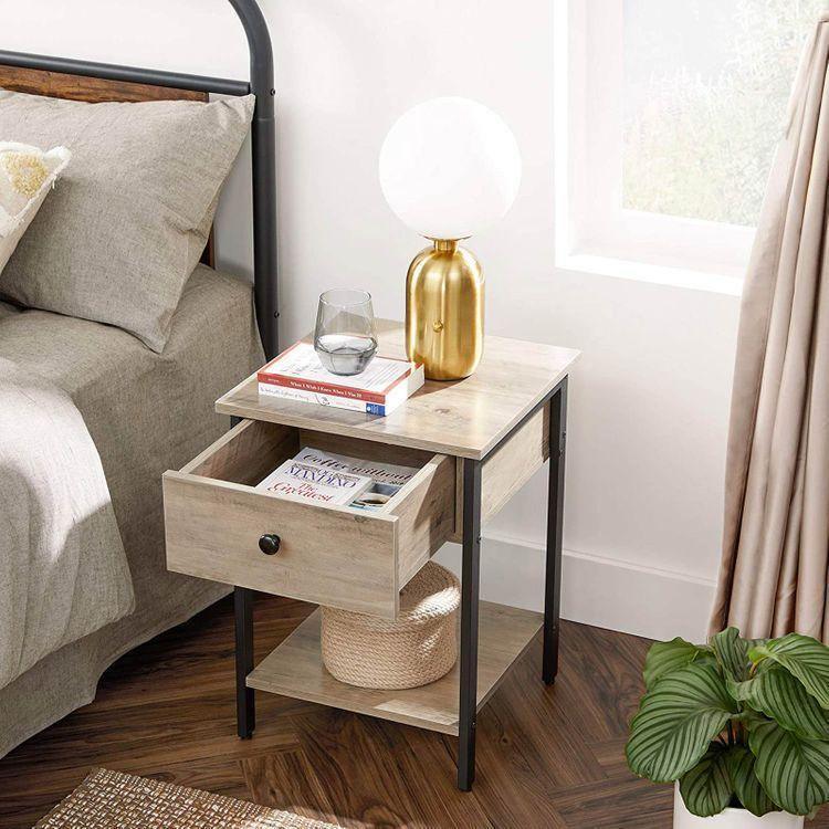 Nightstand Greige and Black FredCo