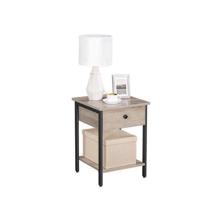 Nightstand Greige and Black FredCo