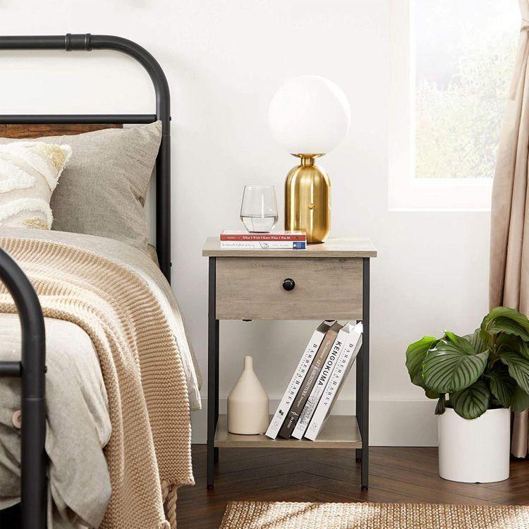Nightstand Greige and Black FredCo