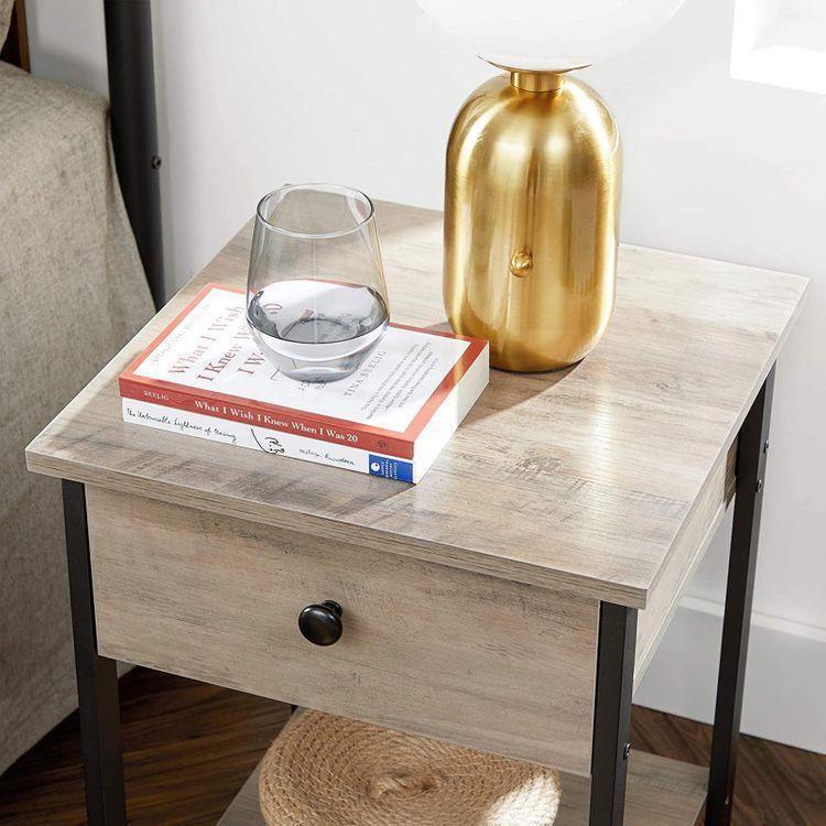 Nightstand Greige and Black FredCo