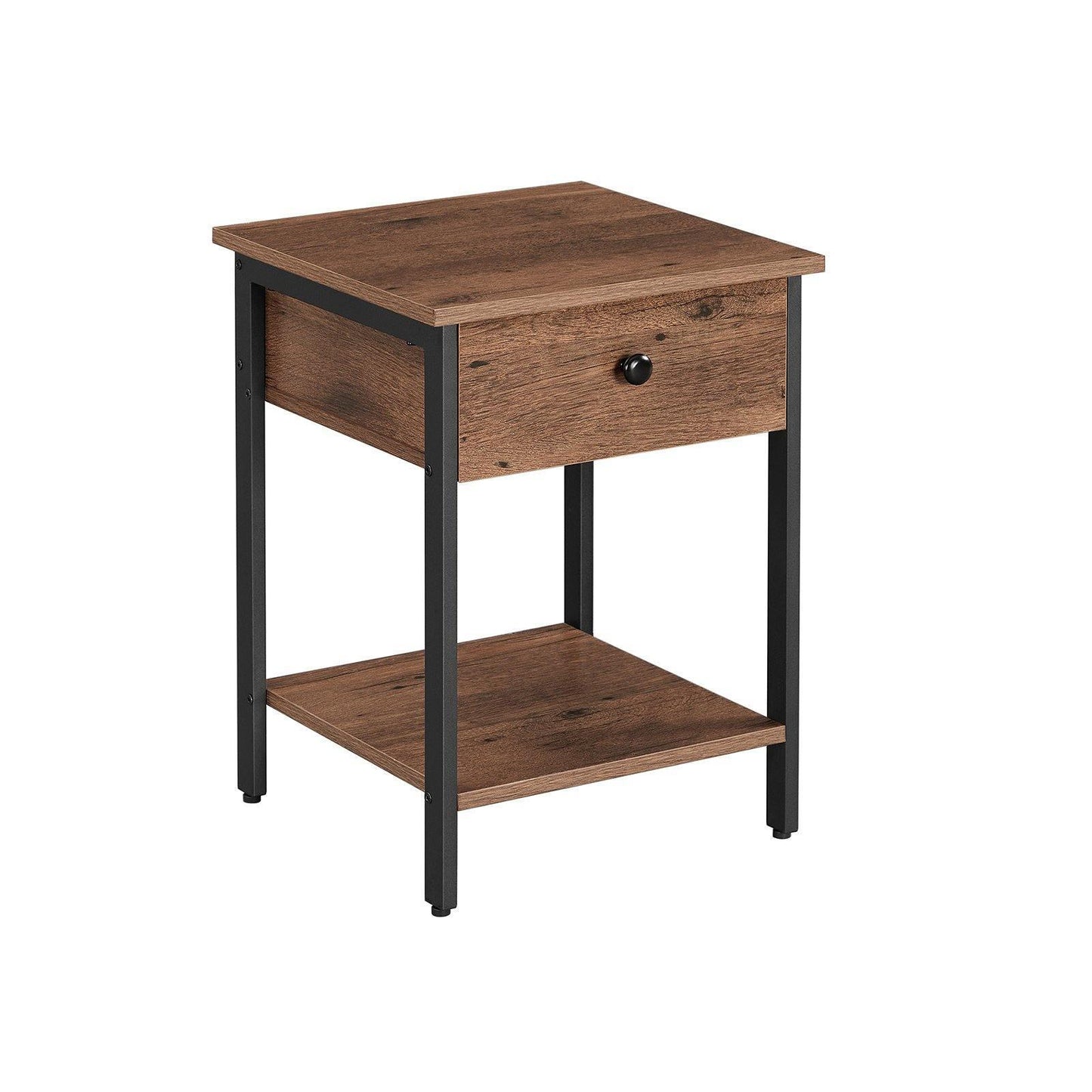 Nightstand Hazelnut Brown and Black FredCo