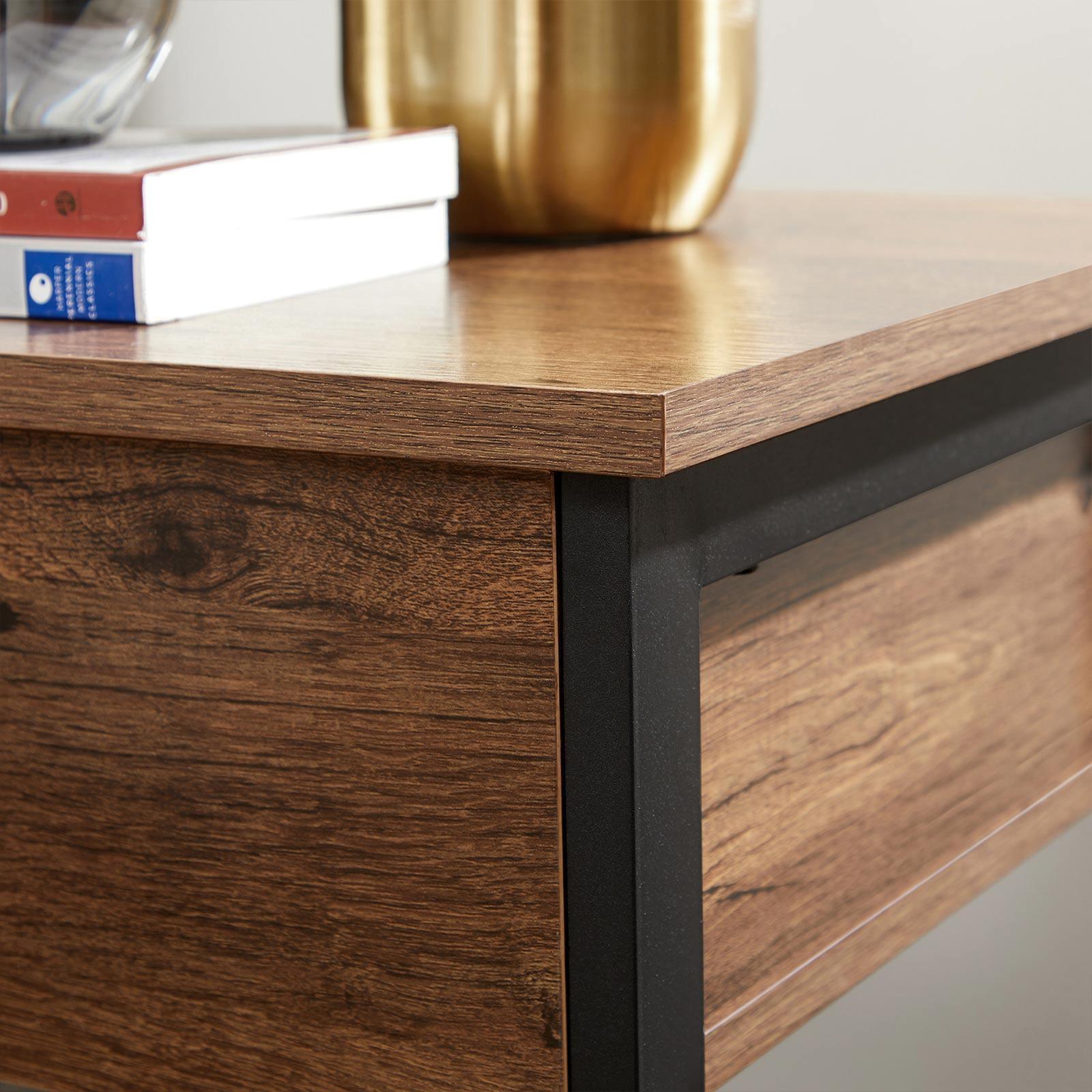 Nightstand Hazelnut Brown and Black FredCo