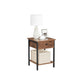 Nightstand Hazelnut Brown and Black FredCo