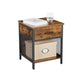 Nightstand Rustic Brown and Black FredCo