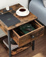 Nightstand with Charging Outlets, Rustic Brown FredCo