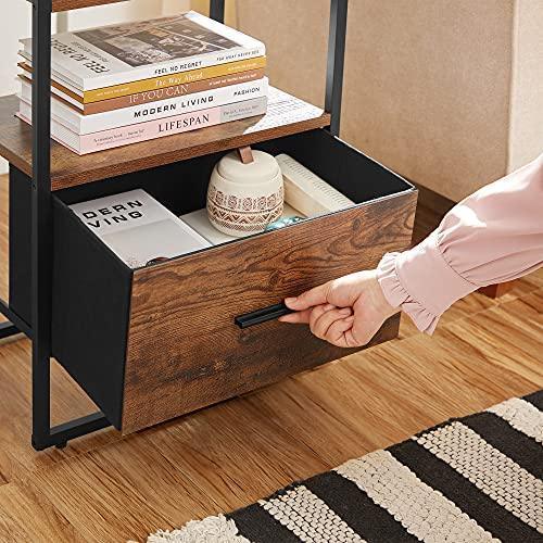 Nightstand with Fabric Drawer Brown and Black FredCo