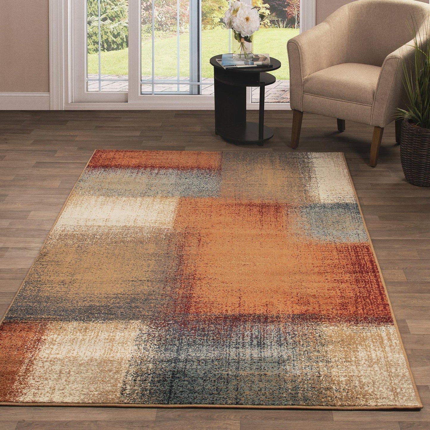 Nilaya Transitional Abstract Patchwork Rug FredCo