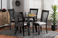 Nina Modern Grey Fabric and Espresso Brown Finished Wood 5-Piece Dining Set FredCo