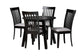 Nina Modern Grey Fabric and Espresso Brown Finished Wood 5-Piece Dining Set FredCo