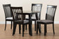 Nina Modern Grey Fabric and Espresso Brown Finished Wood 5-Piece Dining Set FredCo