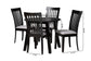 Nina Modern Grey Fabric and Espresso Brown Finished Wood 5-Piece Dining Set FredCo