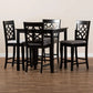 Nisa Modern and Contemporary Grey Fabric Upholstered Espresso Brown Finished 5-Piece Wood Pub Set FredCo