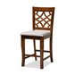 Nisa Modern and Contemporary Grey Fabric Upholstered Walnut Brown Finished Wood 5-Piece Pub Set FredCo