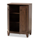 Nissa Modern and Contemporary Walnut Brown Finished Wood 2-Door Shoe Storage Cabinet FredCo