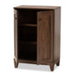 Nissa Modern and Contemporary Walnut Brown Finished Wood 2-Door Shoe Storage Cabinet FredCo