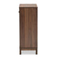 Nissa Modern and Contemporary Walnut Brown Finished Wood 2-Door Shoe Storage Cabinet FredCo