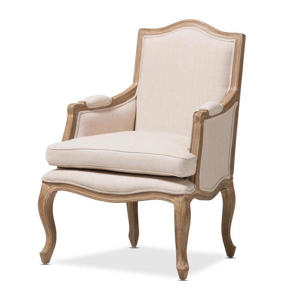 Nivernais Wood Traditional French Accent Chair FredCo