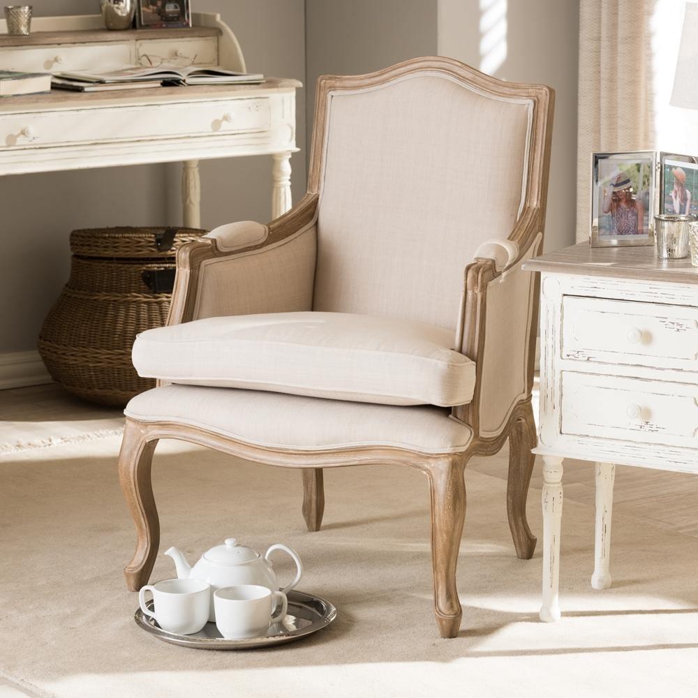 Nivernais Wood Traditional French Accent Chair FredCo