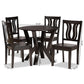 Noelia Modern and Contemporary Transitional Dark Brown Finished Wood 5-Piece Dining Set FredCo