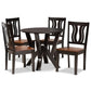 Noelia Modern and Contemporary Transitional Two-Tone Dark Brown and Walnut Brown Finished Wood 5-Piece Dining Set FredCo