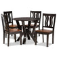 Noelia Modern and Contemporary Transitional Two-Tone Dark Brown and Walnut Brown Finished Wood 5-Piece Dining Set FredCo