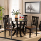 Noelia Modern and Contemporary Transitional Two-Tone Dark Brown and Walnut Brown Finished Wood 5-Piece Dining Set FredCo
