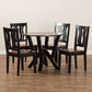 Noelia Modern and Contemporary Transitional Two-Tone Dark Brown and Walnut Brown Finished Wood 5-Piece Dining Set FredCo