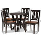 Noelia Modern and Contemporary Transitional Two-Tone Dark Brown and Walnut Brown Finished Wood 5-Piece Dining Set FredCo