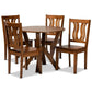 Noelia Modern and Contemporary Transitional Walnut Brown Finished Wood 5-Piece Dining Set FredCo