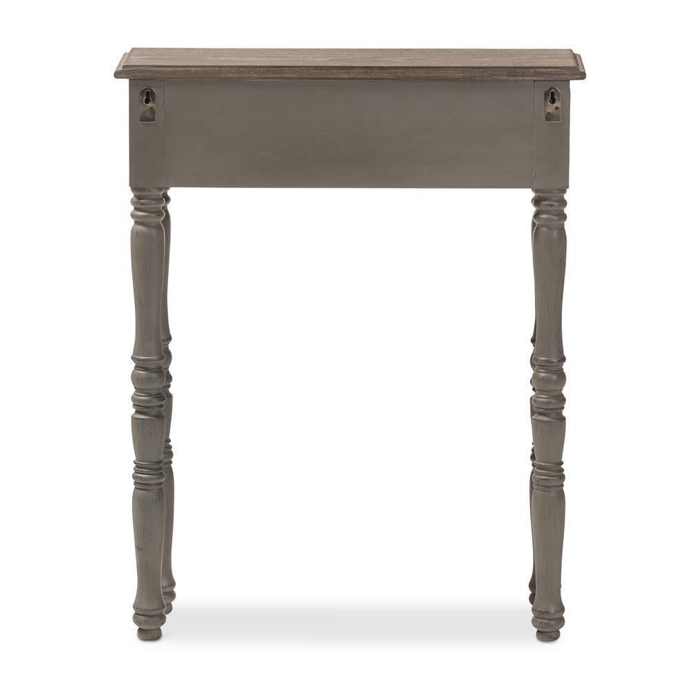 Noemie Country Cottage Farmhouse Brown Finished 1-Drawer Console Table FredCo