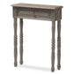 Noemie Country Cottage Farmhouse Brown Finished 1-Drawer Console Table FredCo