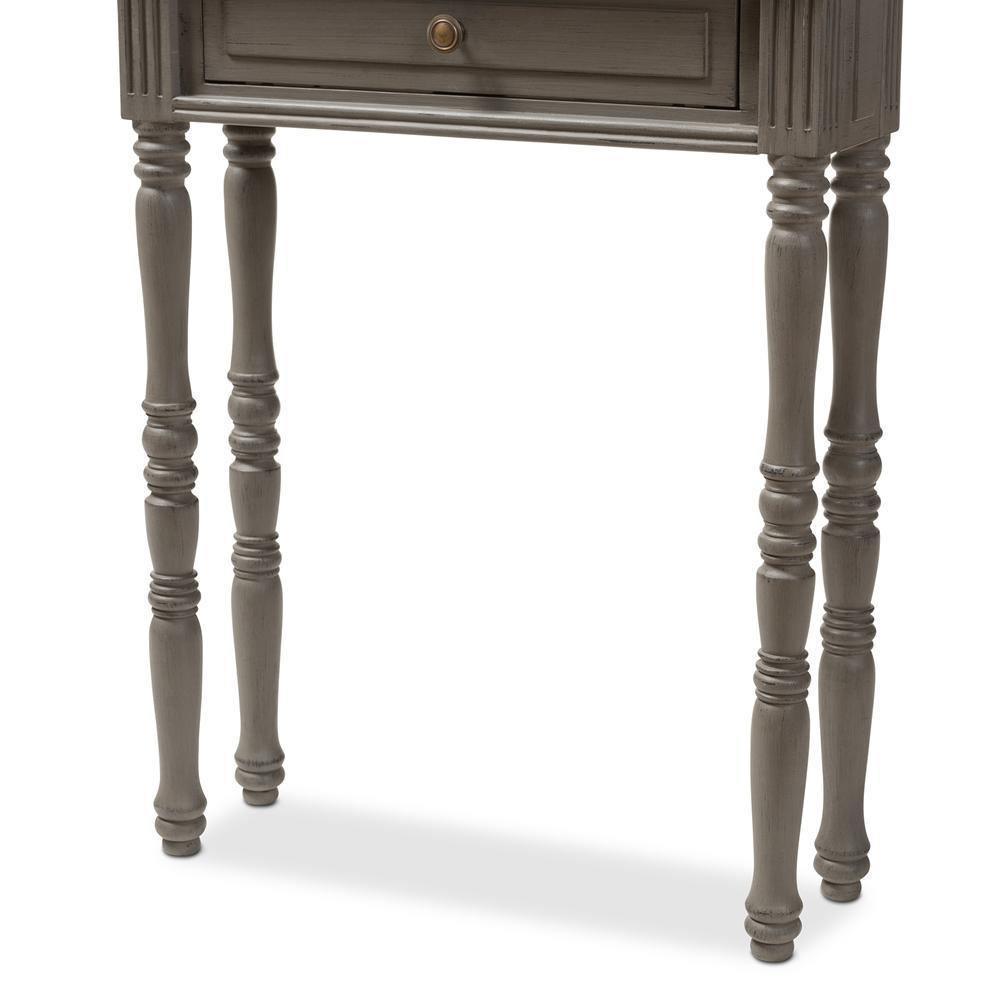 Noemie Country Cottage Farmhouse Brown Finished 1-Drawer Console Table FredCo