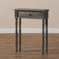 Noemie Country Cottage Farmhouse Brown Finished 1-Drawer Console Table FredCo