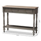 Noemie Country Cottage Farmhouse Brown Finished 2-Drawer Console Table FredCo
