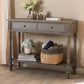 Noemie Country Cottage Farmhouse Brown Finished 2-Drawer Console Table FredCo
