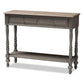 Noemie Country Cottage Farmhouse Brown Finished 2-Drawer Console Table FredCo