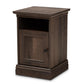 Nolan Traditional Transitional Hazel Walnut Brown Finished 1-Door Wood Nightstand FredCo