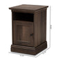 Nolan Traditional Transitional Hazel Walnut Brown Finished 1-Door Wood Nightstand FredCo