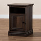 Nolan Traditional Transitional Hazel Walnut Brown Finished 1-Door Wood Nightstand FredCo