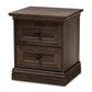 Nolan Traditional Transitional Hazel Walnut Brown Finished 2-Drawer Wood Nightstand FredCo
