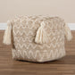 Noland Moroccan Inspired Natural and Ivory Handwoven Cotton and Hemp Pouf Ottoman FredCo