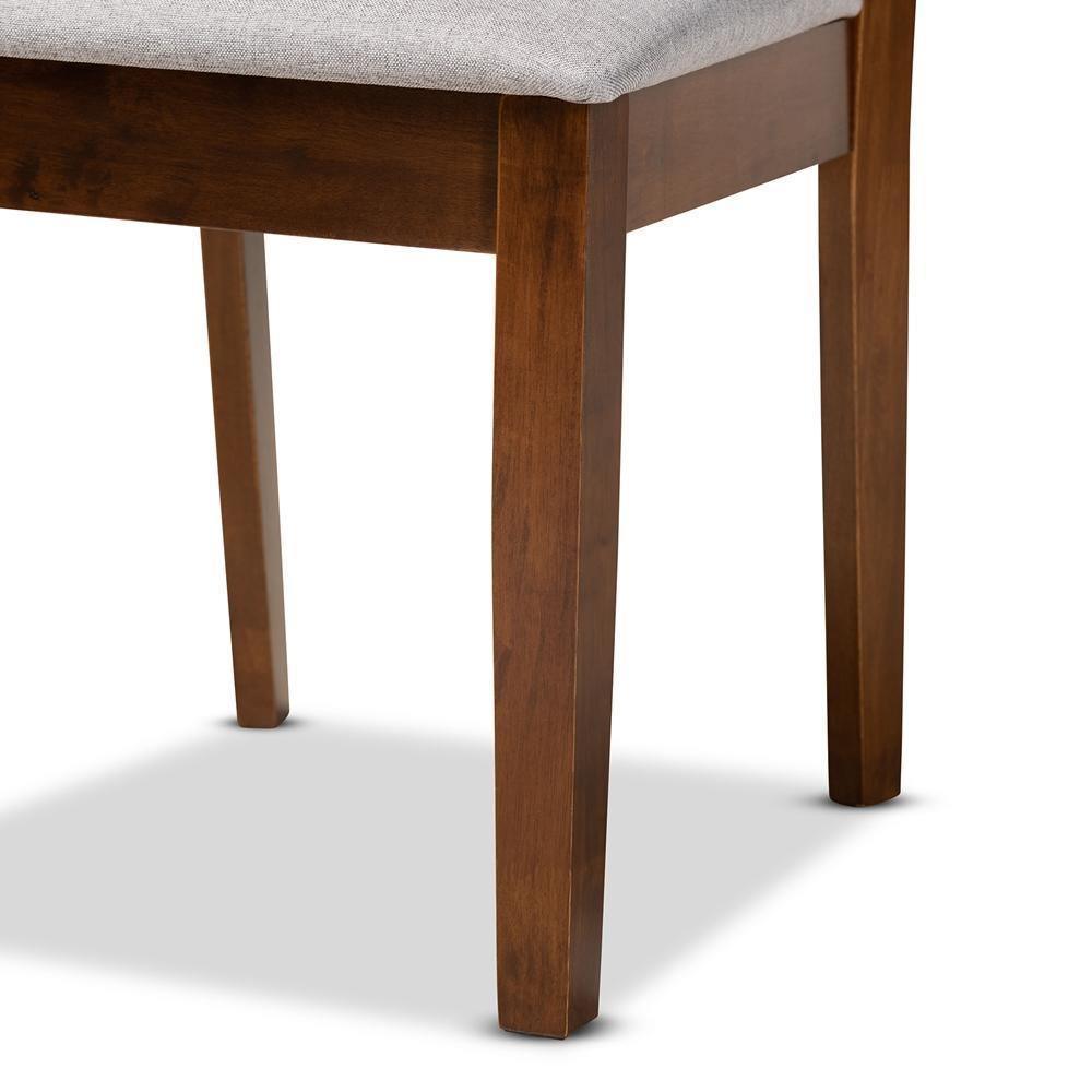 Norah Modern and Contemporary Grey Fabric Upholstered and Walnut Brown Finished Wood 7-Piece Dining Set FredCo