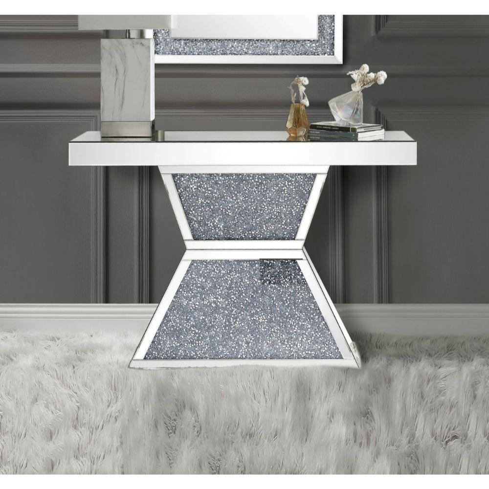 Noralie Console Table Mirrored & Faux Diamonds FredCo