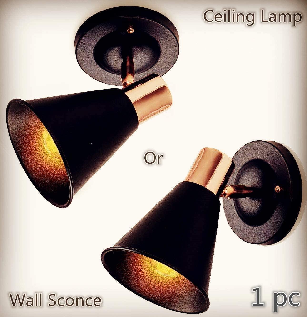Nordic Rustic Wall Light Fixture, Black W/Rose Gold (1x) FredCo
