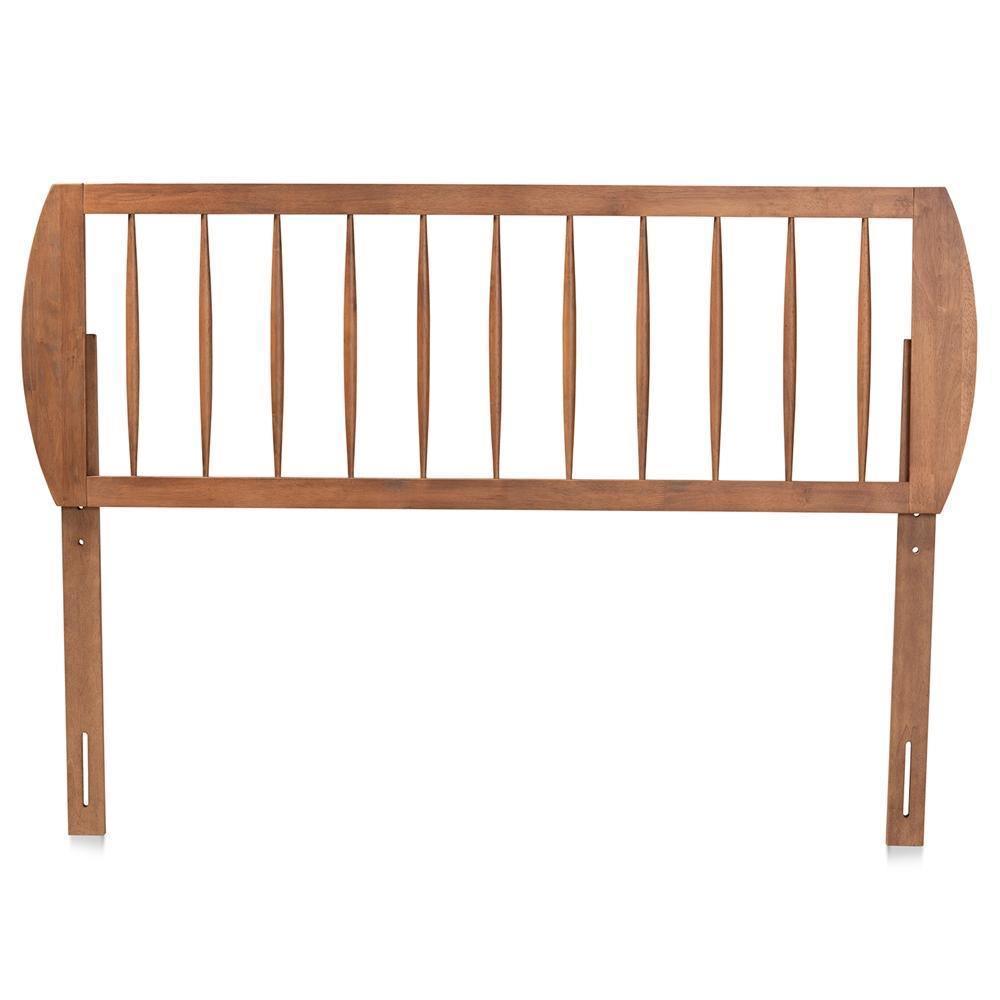 Norman Modern and Contemporary Transitional Ash Walnut Finished Wood King Size Headboard FredCo